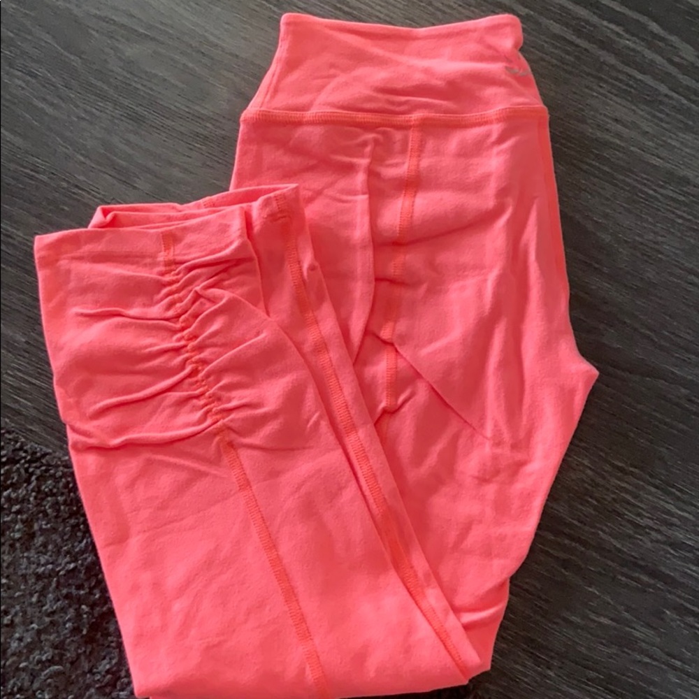 Beyond yoga cinch back crop bright orange